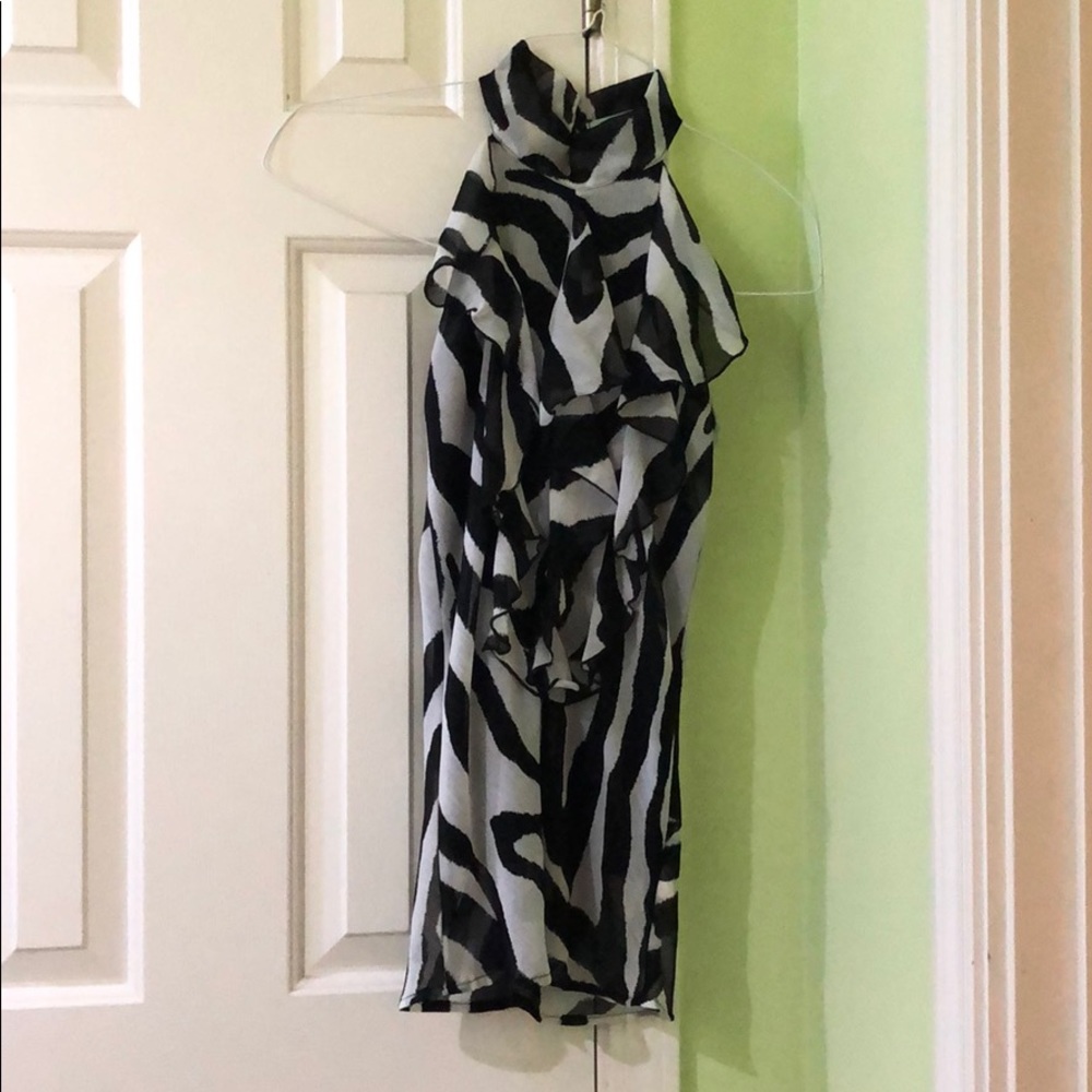 KARLIE zebra print, bias cut sleeveless top